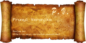 Prunyi Veronika névjegykártya